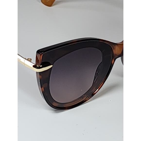 FGX Foster Grant Full Cat Eye Brown Tortoise Shell & Gold Sunglasses 52068FGX201 - Picture 7 of 11